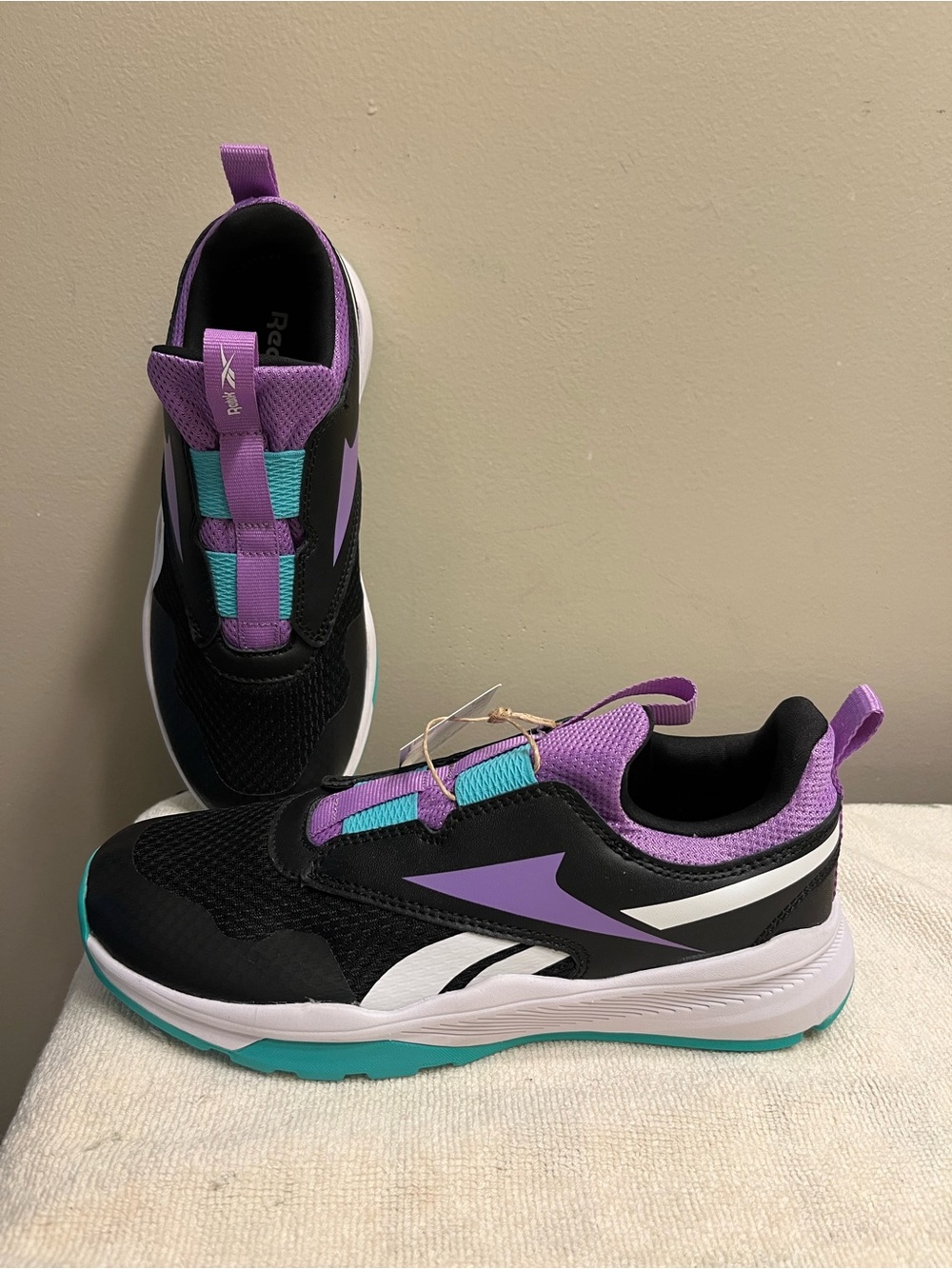 Reebok Black Sneakers with Purple & Teal Accents